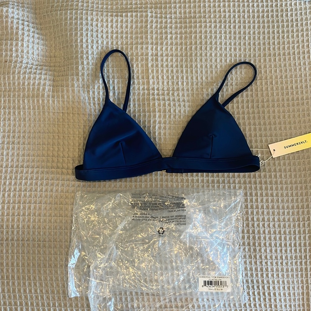 Summersalt bikini top, triangle style, navy